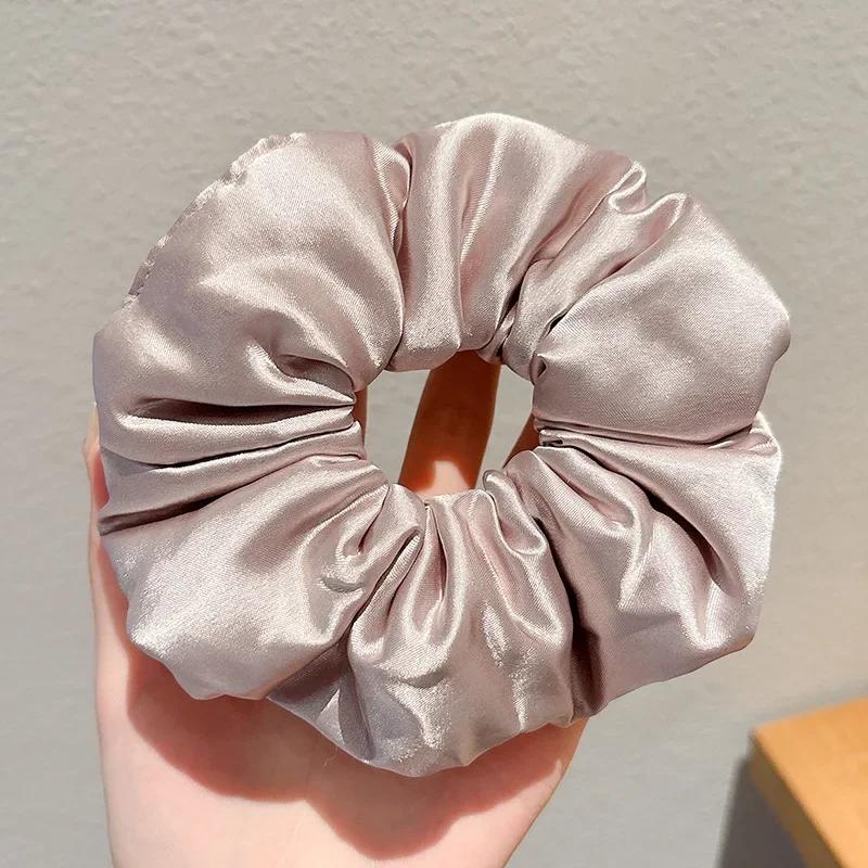 Pillow Sleep Headband Elastic Ponytail Scrunchie for Women Hair Accessories Girls Soft Solid Satin Filled Cotton Big Bands