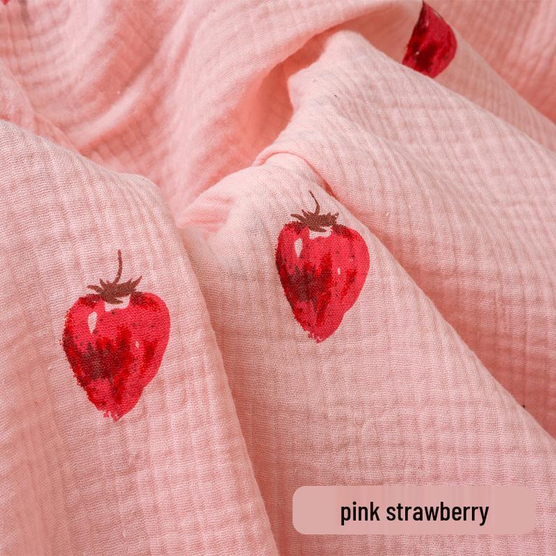 Pure Cotton Double-Layer Printed Crepe Fabric for Children's and Maternity Sleepwear