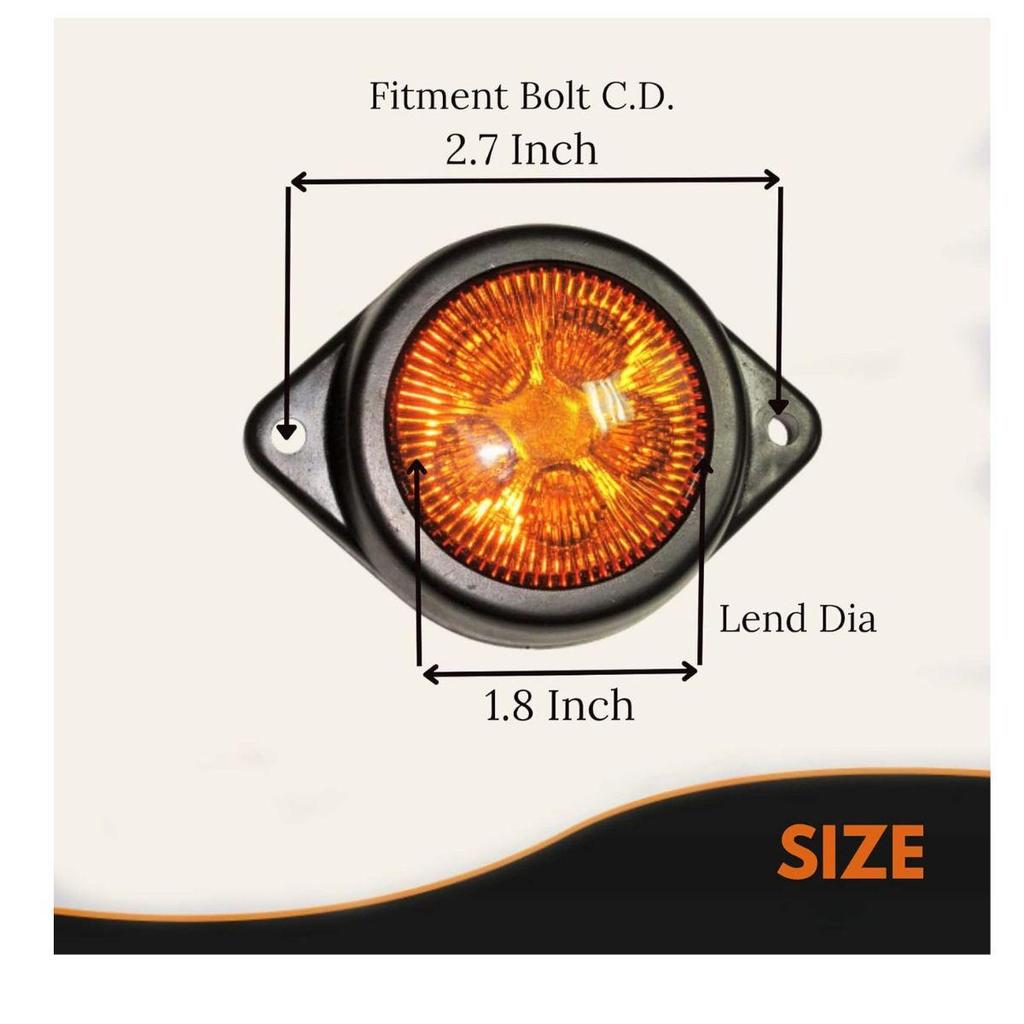 10-Pack LED Outline Side Marker Lights – 24V Waterproof Clearance Lamps for Truck, Trailer, Bus & Universal Commercial Vehicles (Amber)