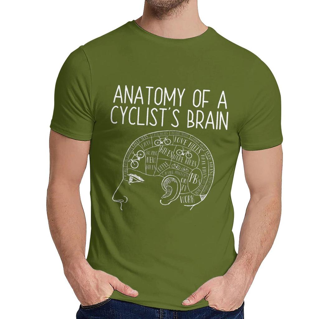 Summer Man T Shirt Cycling Funny Design Anatomy Of A Cyclists Brain Natural Cotton Graphic O