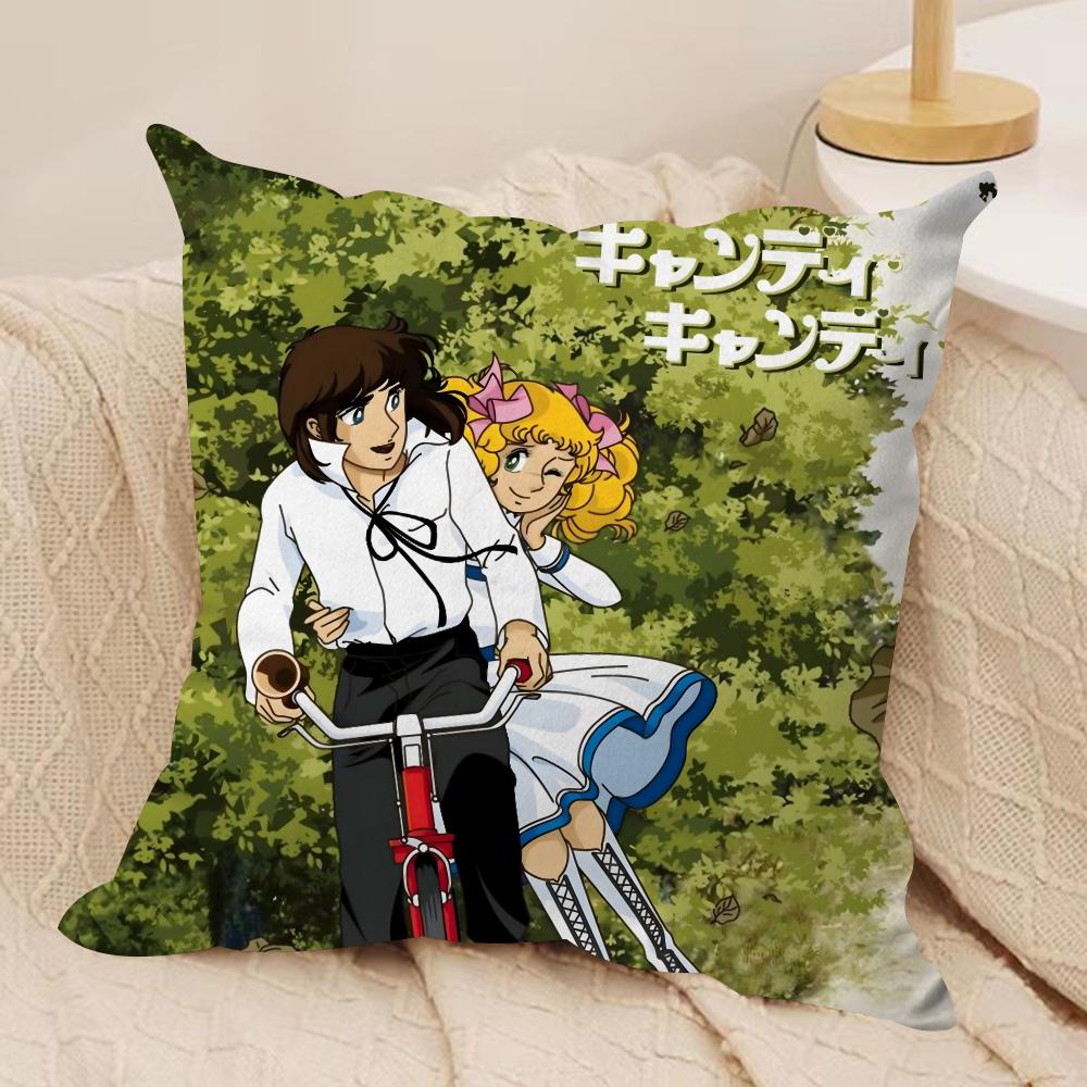 Anime C-Candy Candy Cushion Cover Silky Short Plush Double-Sided Printed Pillow Case For Sofa All Seasons Home Decor Gift