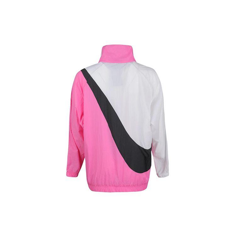 Nike Sportswear Swoosh Woven Funnel-Neck Zip Jacket Women Outerwear Pink BV3686-610