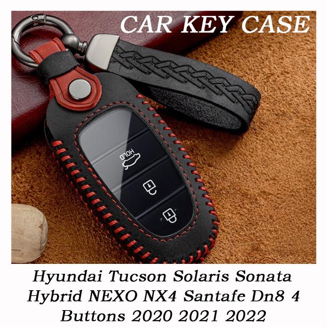 Nový obal držáku klíče od auta pro Hyundai Tucson Solaris Sonata Hybrid NEXO NX4 Santafe Dn8 4 tlačítka 2020 2021 2022 Příslušenství