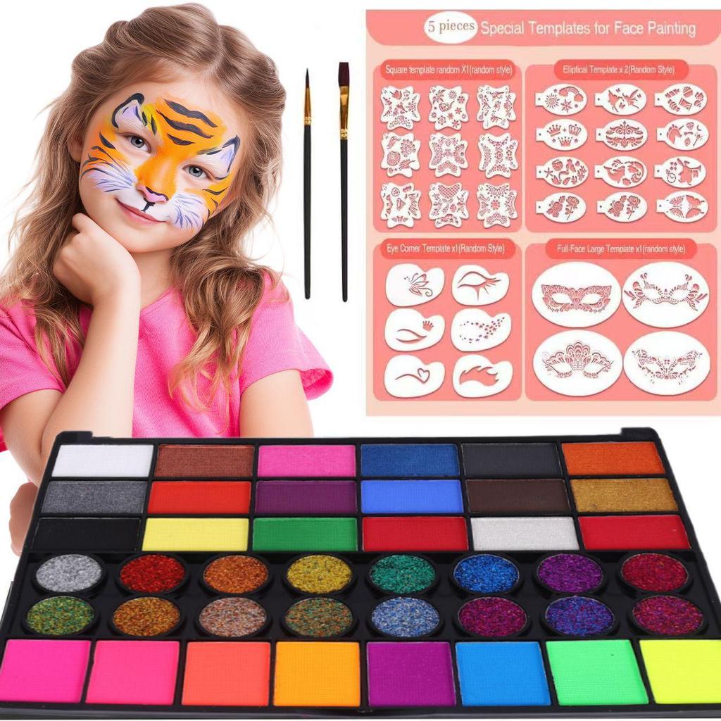 Set di Vernici per il Corpo Idrosolubili da 42 Colori per Pittura Facciale Festiva