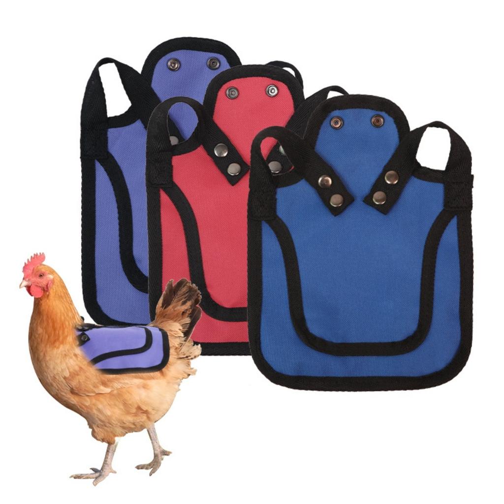 Hen Saddle Sweater Clothes, 3 Pieces Premium Chicken Saddles with Stretchy Strap, Birds Protector for Back and Sides, Poultry Accessories for Hens