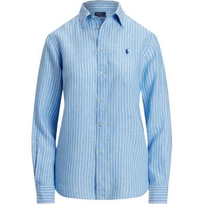 Polo Ralph Lauren Gestreiftes Hemd mit Knöpfen Langarm Damenhemden Blau 211970691004