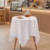 Jacquard Round Tablecloth, Sunflower Pattern Decorative Table Cloth, Lace Fabric Dinner Table Cover for Wedding Party Restaurant Banquet Decor