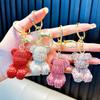 Christmas Valentine's Day Full Diamond Riding Bear Car Keychain Female Bag Pendant Exquisite Water Diamond Keychain Small Gift