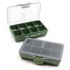 1-8 Compartments Fishing Tackle Box 10.5*6.5cm, Plastic Storage Organizer with Transparent Lid, Green Case for Carp Angling Accessories