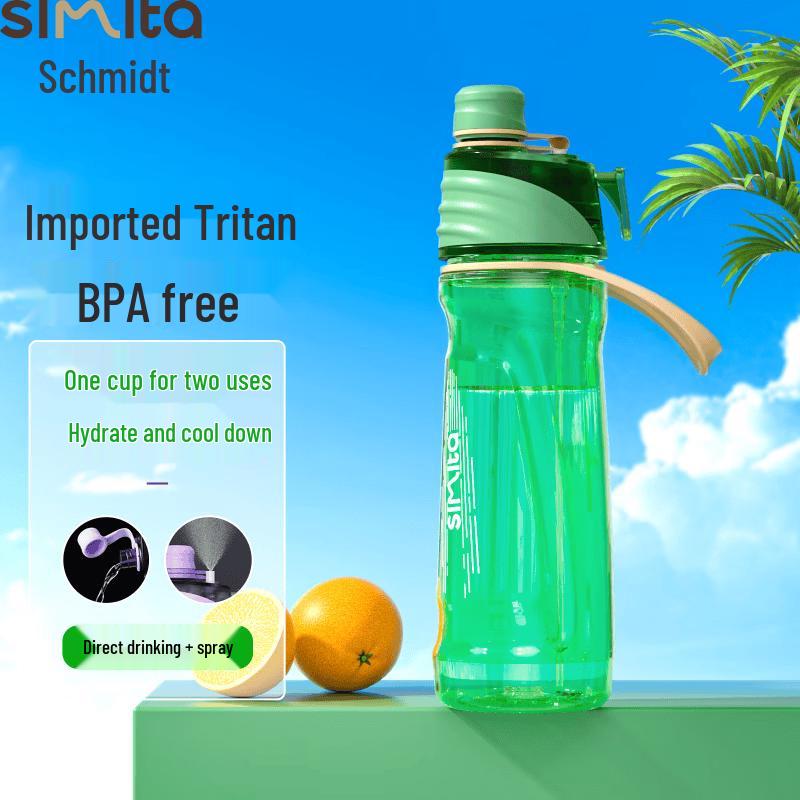 Спортивная бутылка для воды Simita Tritan с распылителем зелёный