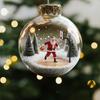 Noel Baba Asılı Süsleme Şeffaf Top Tenis Golf Futbol Basketbol Badminton Oynayan Santa Noel Ağacı Asılı Süs Kolye