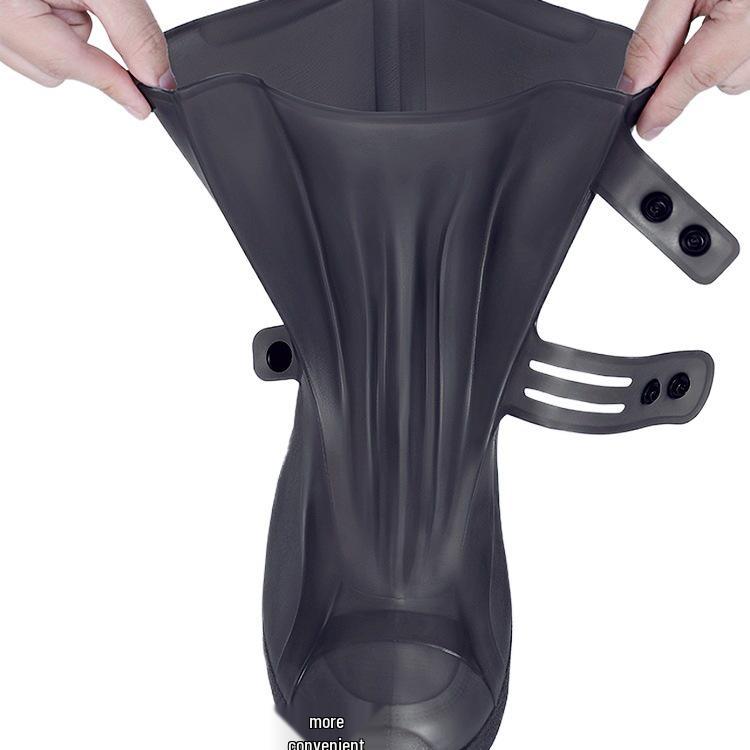 Waterproof Non-Slip Rain Boots: Thickened Silicone Shoe Covers for Men, Women, and Kids - Wear-Resistant, High-Top Design for Rainy Days.