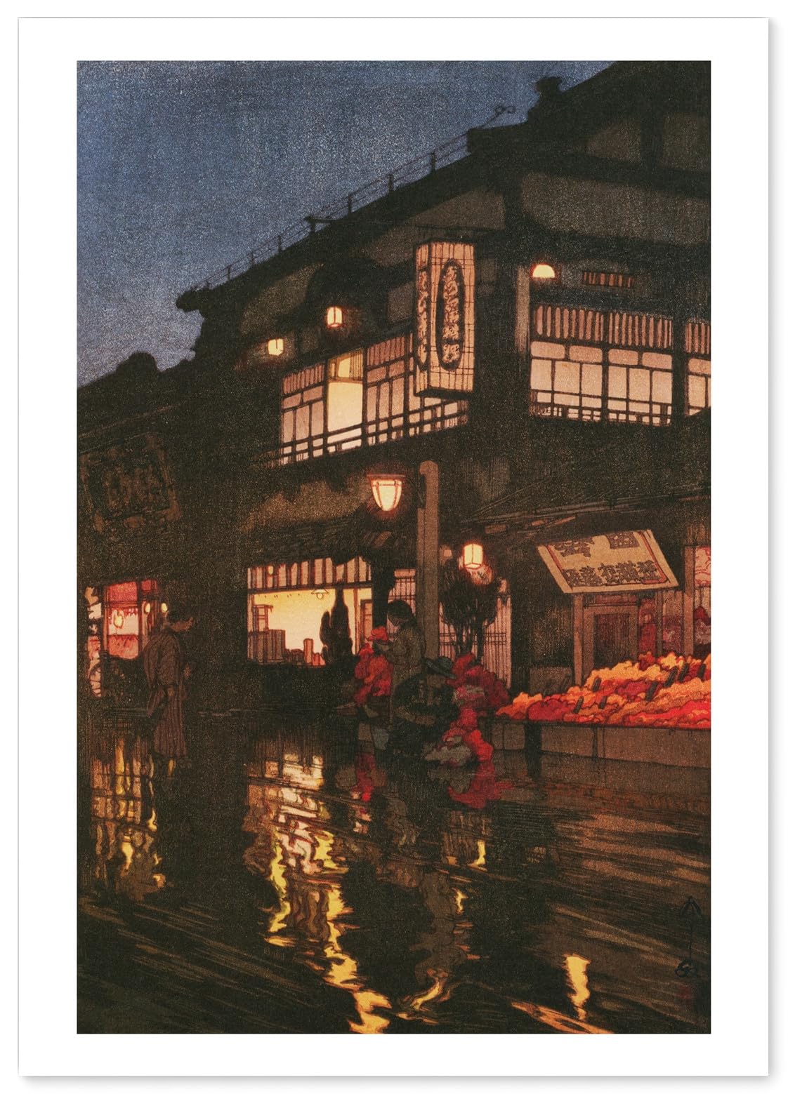 

Плакат Хироси Ёсиды (Двенадцать Токийских Тем: Улица Кагурадзака, Ночь после дождя) Плакат для интерьера формата A3, живопись