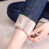 Women Fashion Soild Plush Jeans High Waist Thickened Tight Fitting Sweatpants Warm Casual Pants