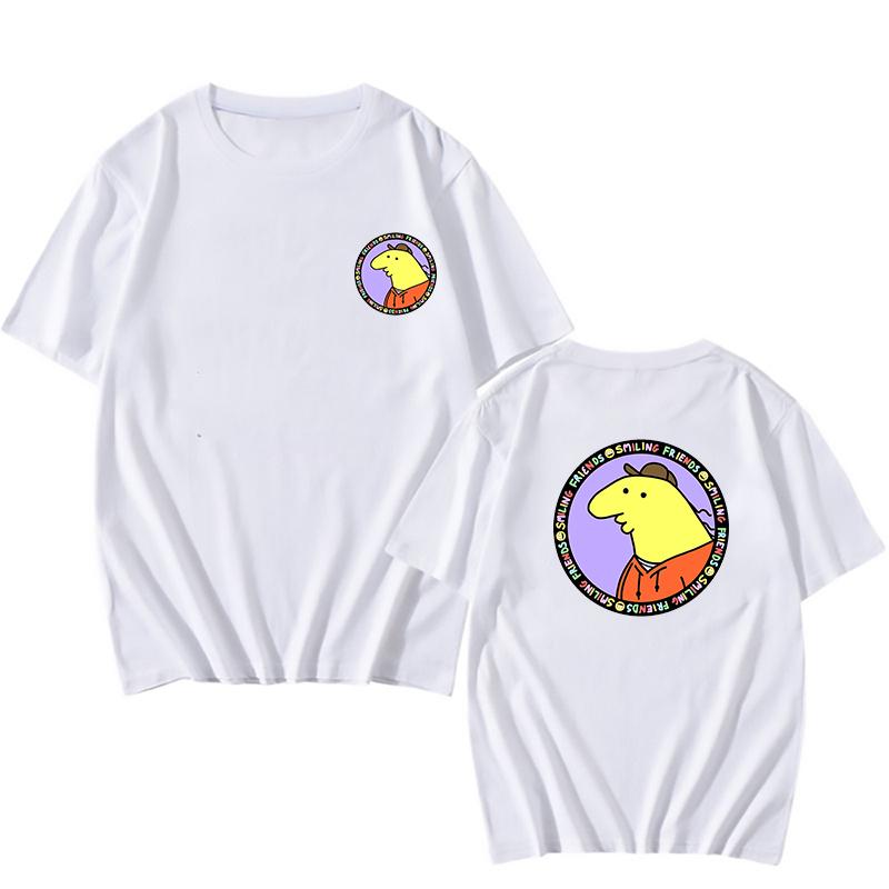 Smiling Friends Cartoon Print Tshirts Cotton High Quality UnisexUnisex Teeshirt Funny Printing Tshirts Summer Tees Short Sleeve
