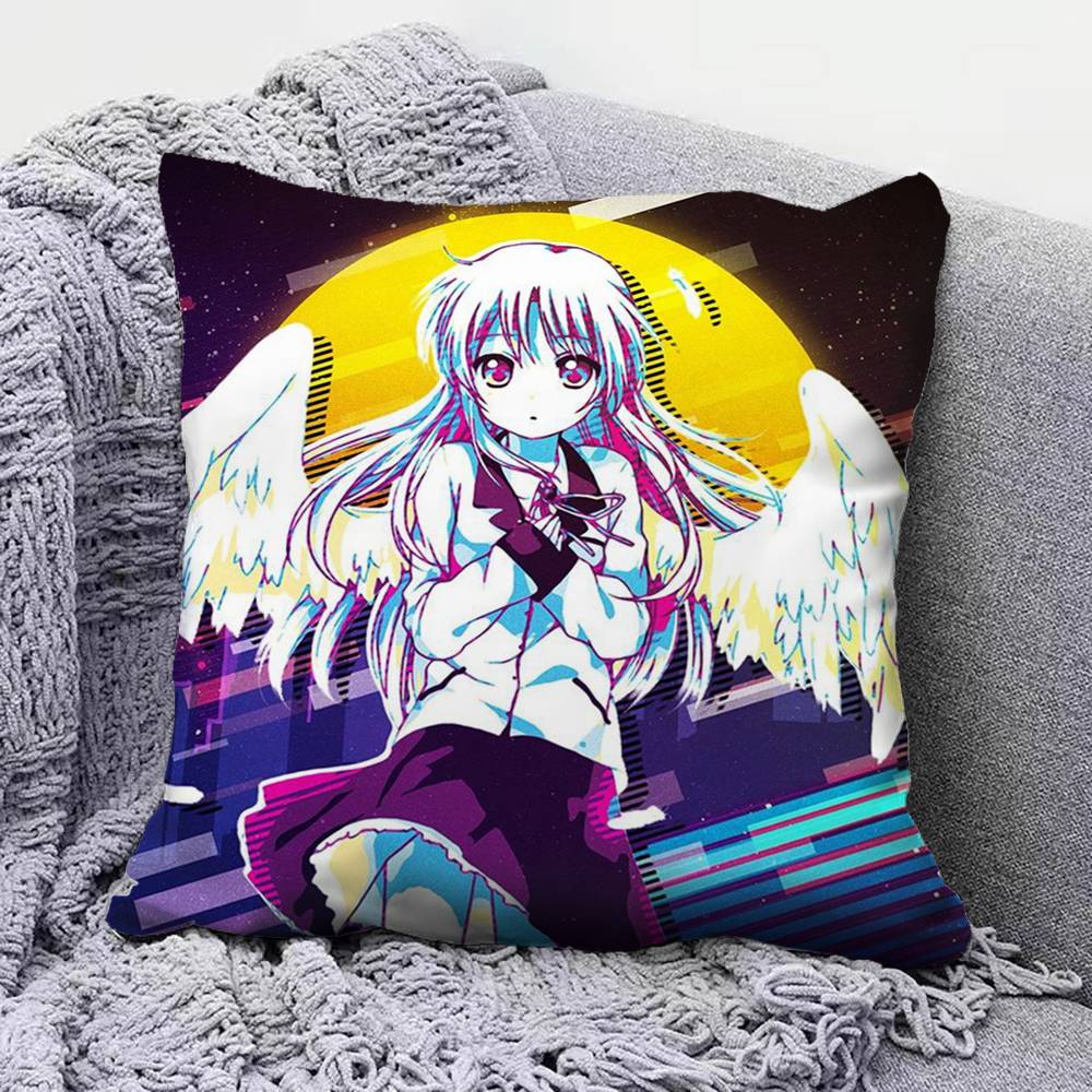 

Angel Beats Anime Girl Cute Yui Kanade Home Sofa Cushion Covers and Aecorative Custom Pillow Covers 30X30cm