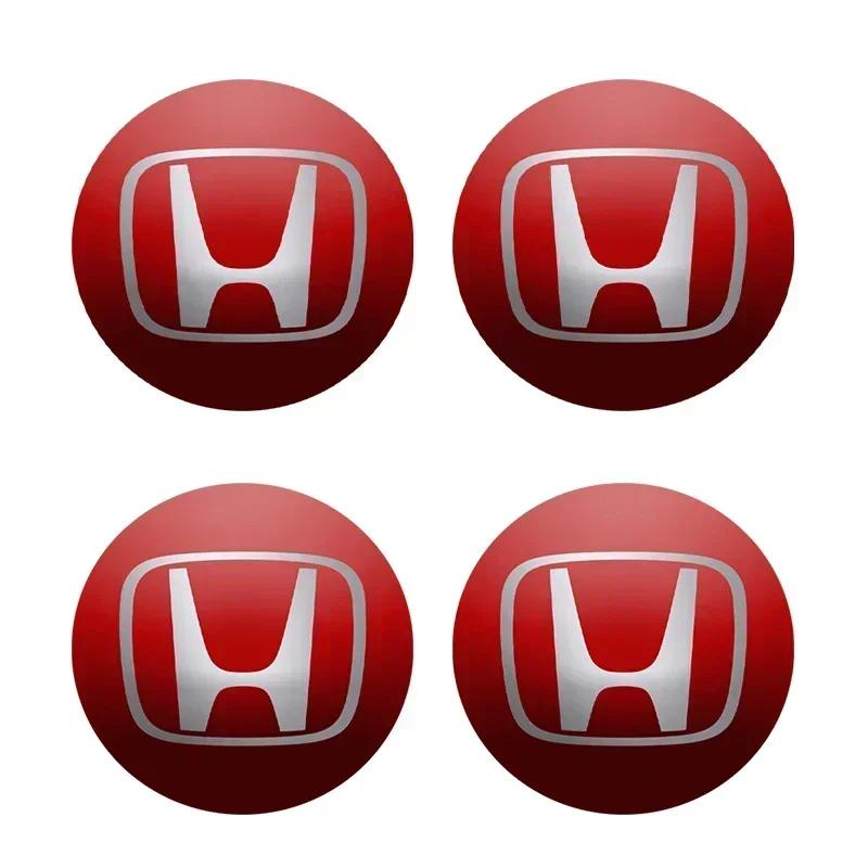 4 Stück 56mm Auto Radnabenkappen Logo Aufkleber Für Honda Civic Fit Jazz Accord CRV QHRV City Odyssey Passport Pilot Vezel