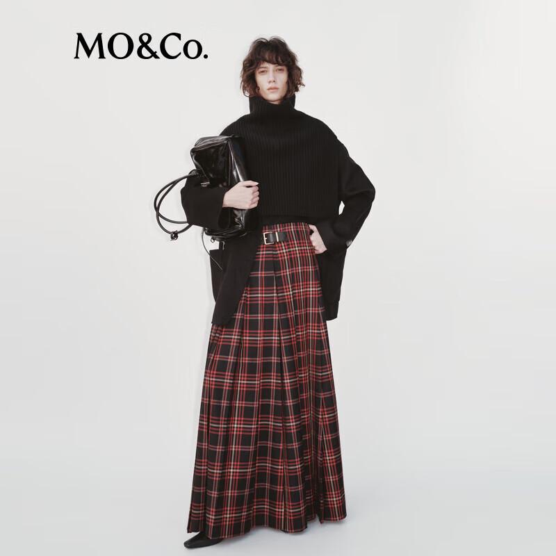 MO&Co. C+ Series Wool Blend Coat with Detachable Shawl Belt