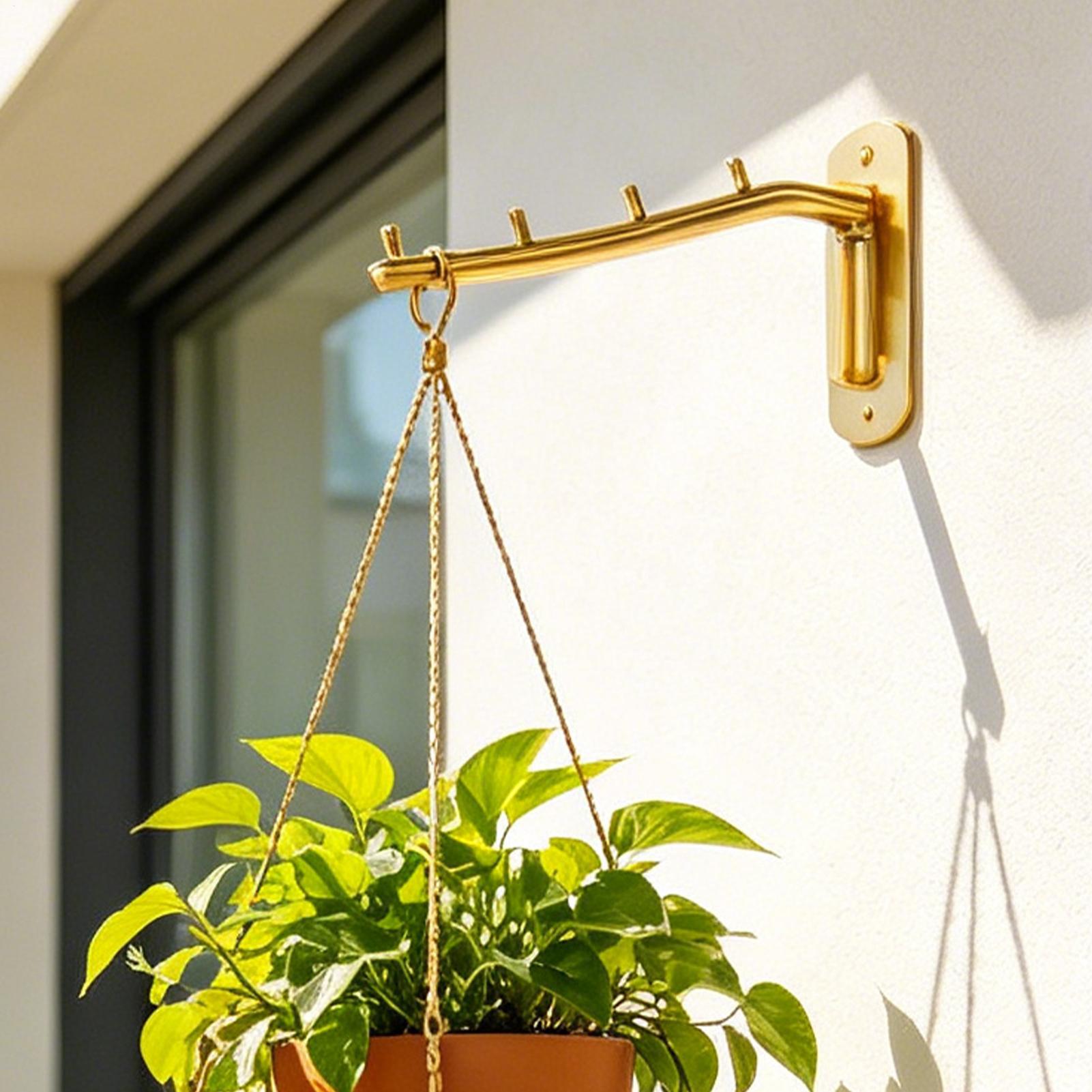 Wall Mounted Plant Hanger Rotatable Multi-Hook