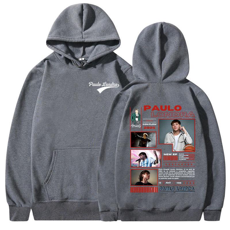 Rapper Paulo Londra Homerun Hoodies Men's Clothing Fashion Hip Hop Hooded Sweatshirt Fleece Oversized Pullover Hoody Streetwear