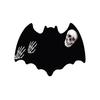 Halloween Welcome Doormat Half Circle Spider-Web Bat Skull Pumpkin Shape Floor Mat Non-Slip Entrance Mat for Front Door Porch Home Decoration