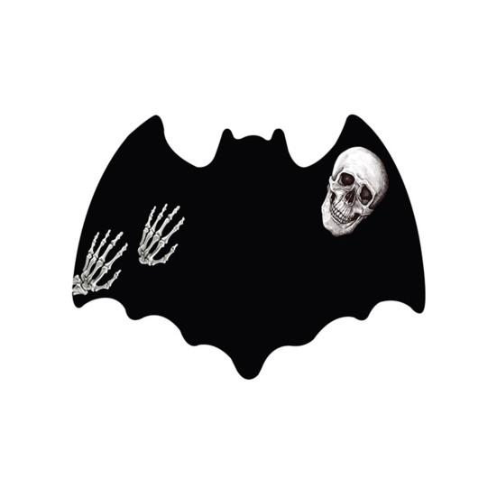 Halloween Welcome Doormat Half Circle Spider-Web Bat Skull Pumpkin Shape Floor Mat Non-Slip Entrance Mat for Front Door Porch Home Decoration