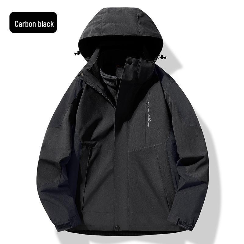 Unisex Three-in-One Windproof Waterproof Mountaineering Jacket with Detachable Hood. 5XL