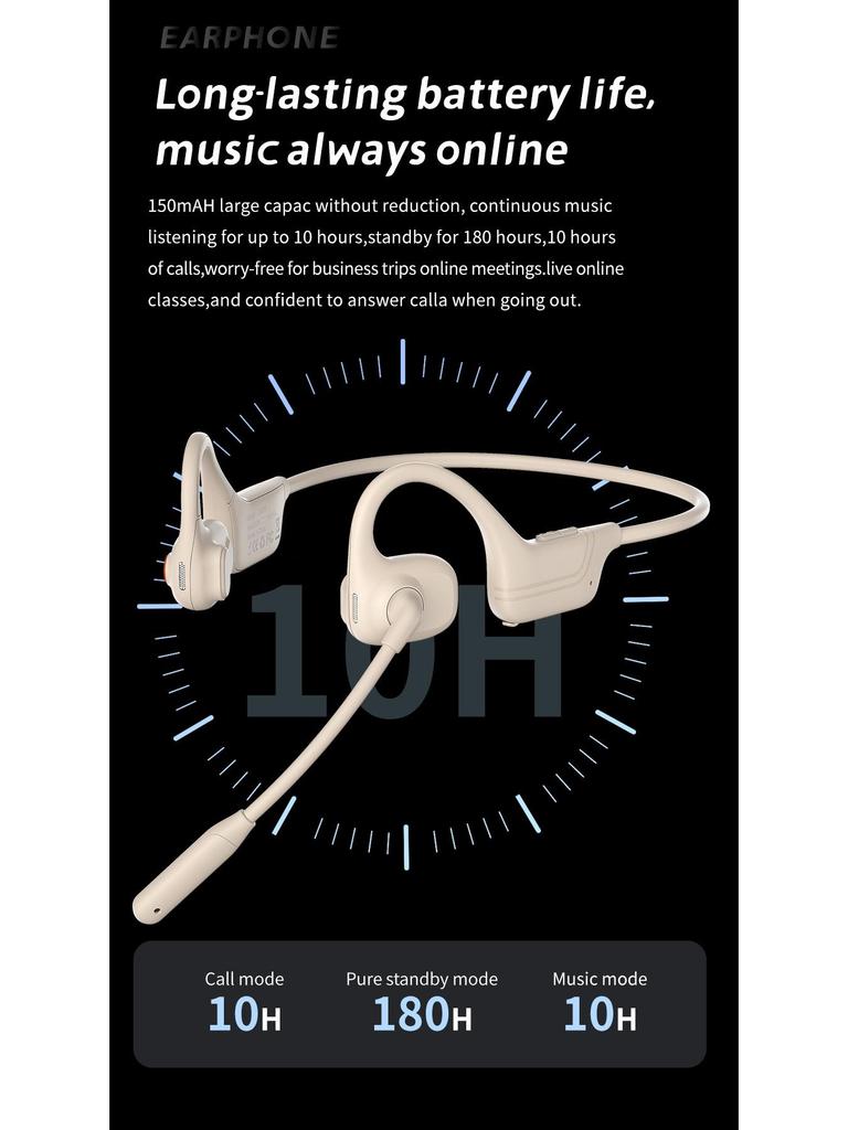 New Cross-Border Open-Ear Business Bluetooth Headset – Comfortable, In-Ear, Non-Bone Conduction.