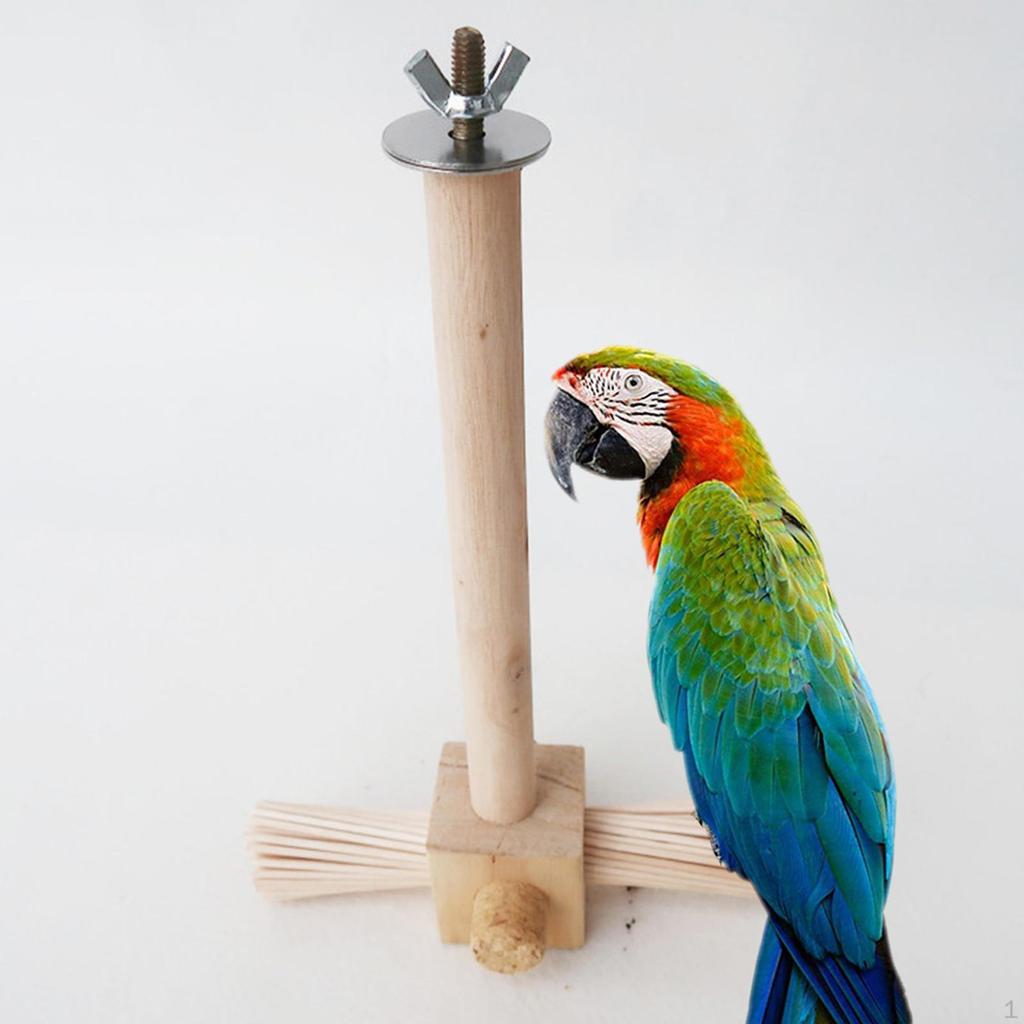 Birds Parrot Perch Bird Stands Wood Climbing Branches Station Pole Tabletop for Lovebirds