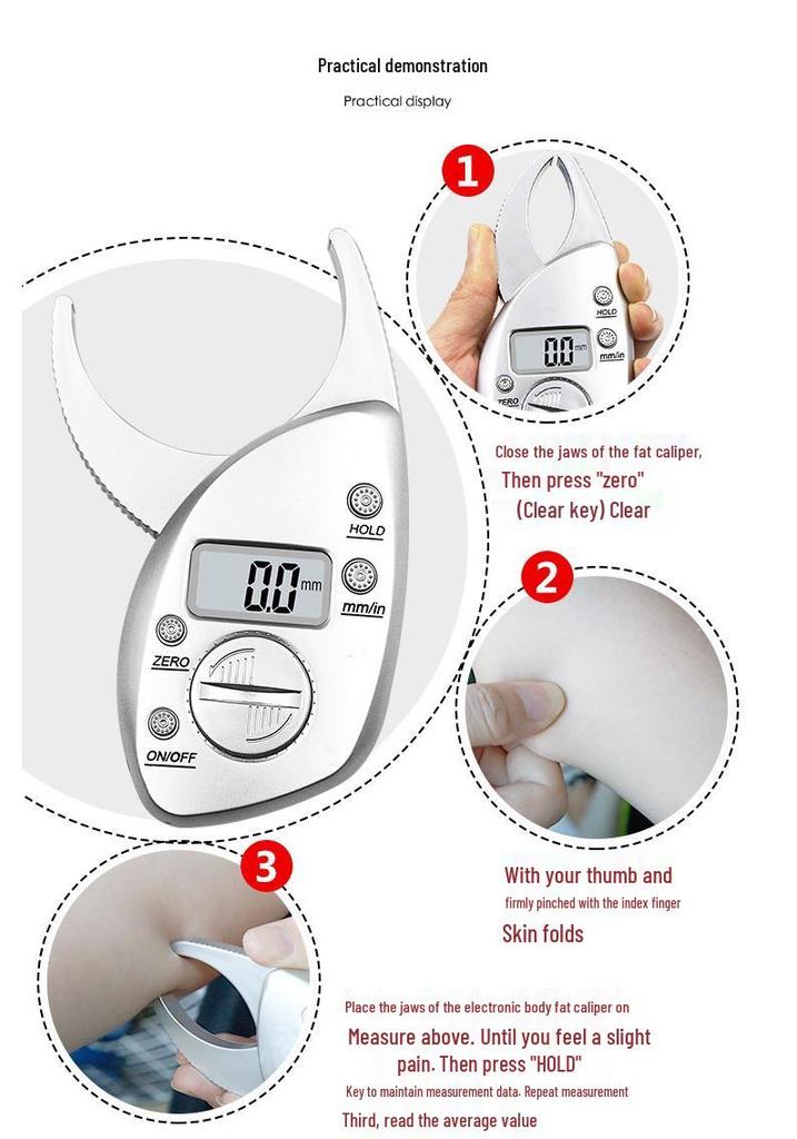 Digital Body Fat Caliper and Skinfold Measurement Tool