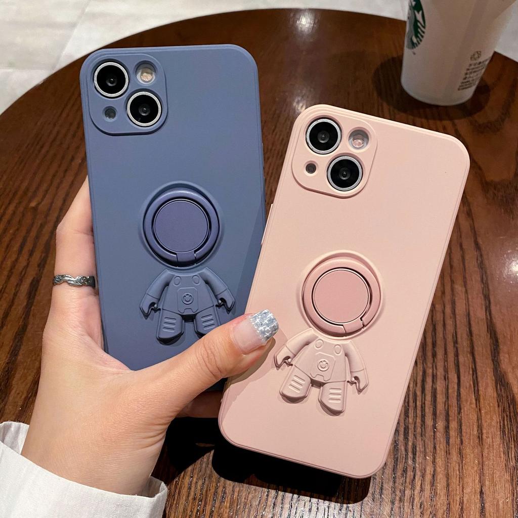 Applicable To IPhone 16 Astronaut Ring Mobile Phone Case Apple 15 Liquid Bracket 14proMax Anti Fall Protection Case