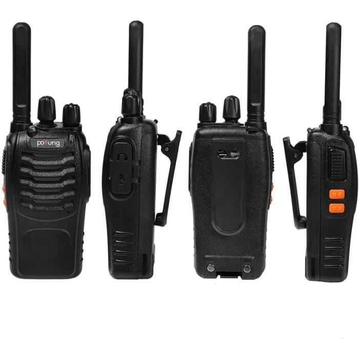 Talkie Walkie Professionnel Avec Oreillette Pour La Famille 6pcs Noir - Pofung