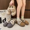 Flat Cotton Shoes Girls Platform Short Boots Autumn and Winter Fashion Cotton Boots Soft Leather Velvet Children's Casual Mary Jane Single Shoes
