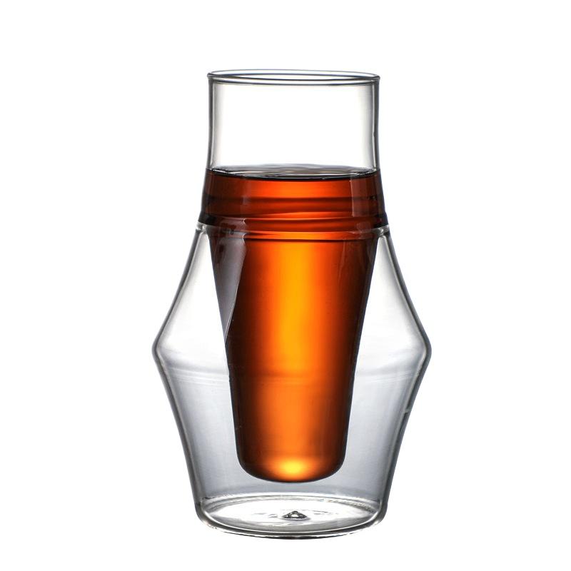 New Creative Double-layer Glass Cup Espresso Coffee Cup Anti-scalding Milk Party Brandy Wine Teacup Mug 100/250/300ml