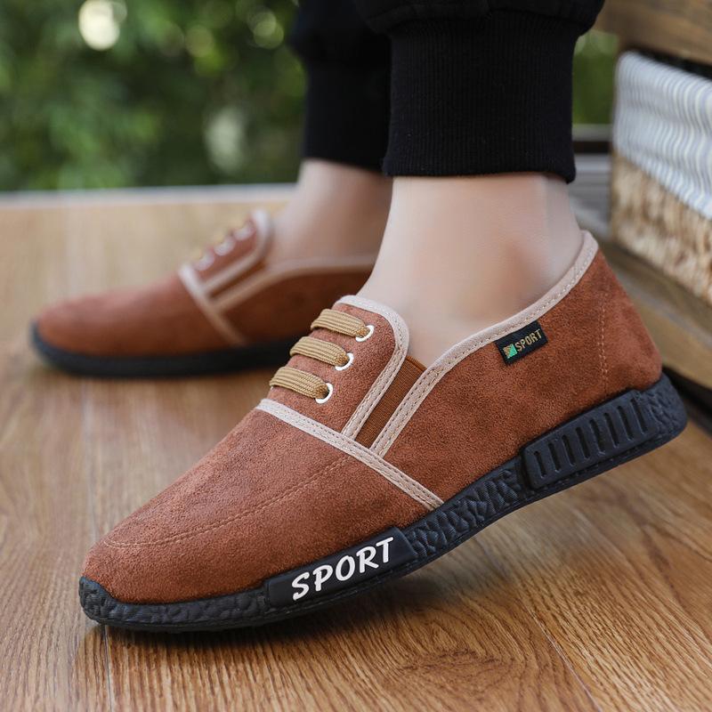 

Autumn and winter shoes men s non-slip and wear-resistant old Beijing cloth shoes men s casual shoes breathable men s shoes one pedal dad shoes 44 верблюд