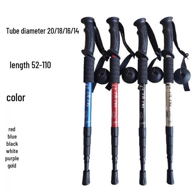 4-Section Aluminum Alloy Trekking Pole – Straight Handle for Hiking, Climbing & Travel