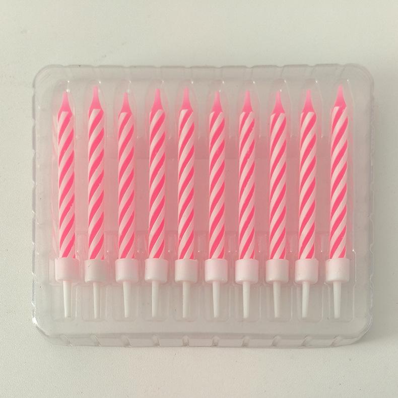 Creative 10-pack Colorful Threaded Candles Birthday Candles for Children's Party Cake Decorations