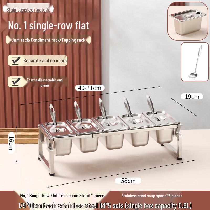 Homeglen Stainless Steel Condiment Container Rack Set