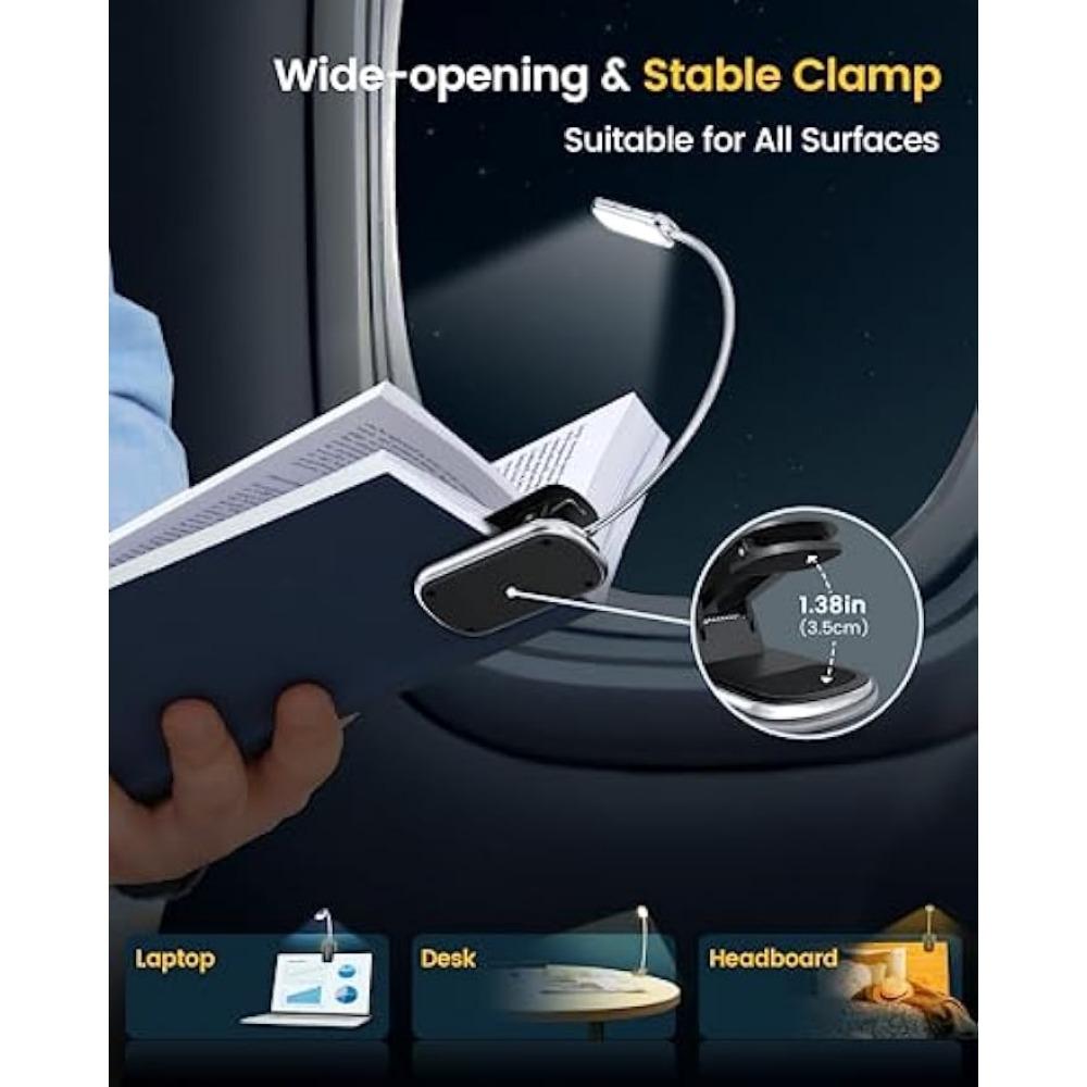 16 LED Posh Premium Mini Buchleuchte USB Wiederaufladbare Leselampe Augenschonende Mini Clip-on Buchlampe Studium Lesen Nachtlicht Lampe