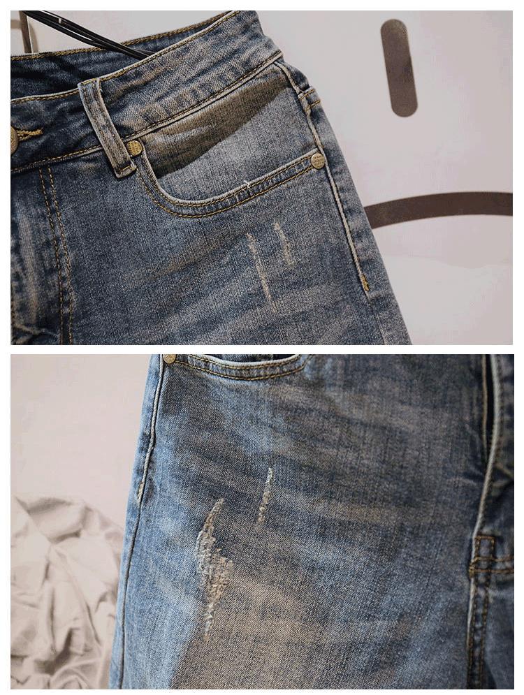 Men's 2024 Trendy Ripped Denim Shorts - Street Style Casual Five-Point Pants