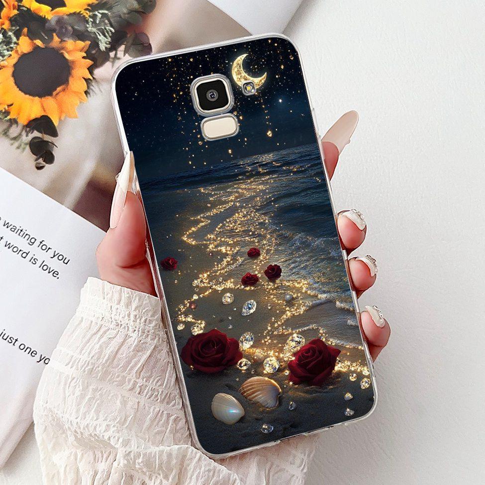 Clear For Samsung J6 2018 Case SM-J600F Cute Fashion Funny Painted Back Cover For Samsung Galaxy J6 2018 Phone Case J600G J600FN