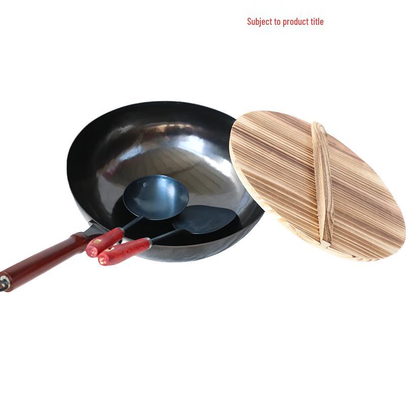 

Zhangcheng Hand-Hammered Non-Coated Iron Wok Set 30cm