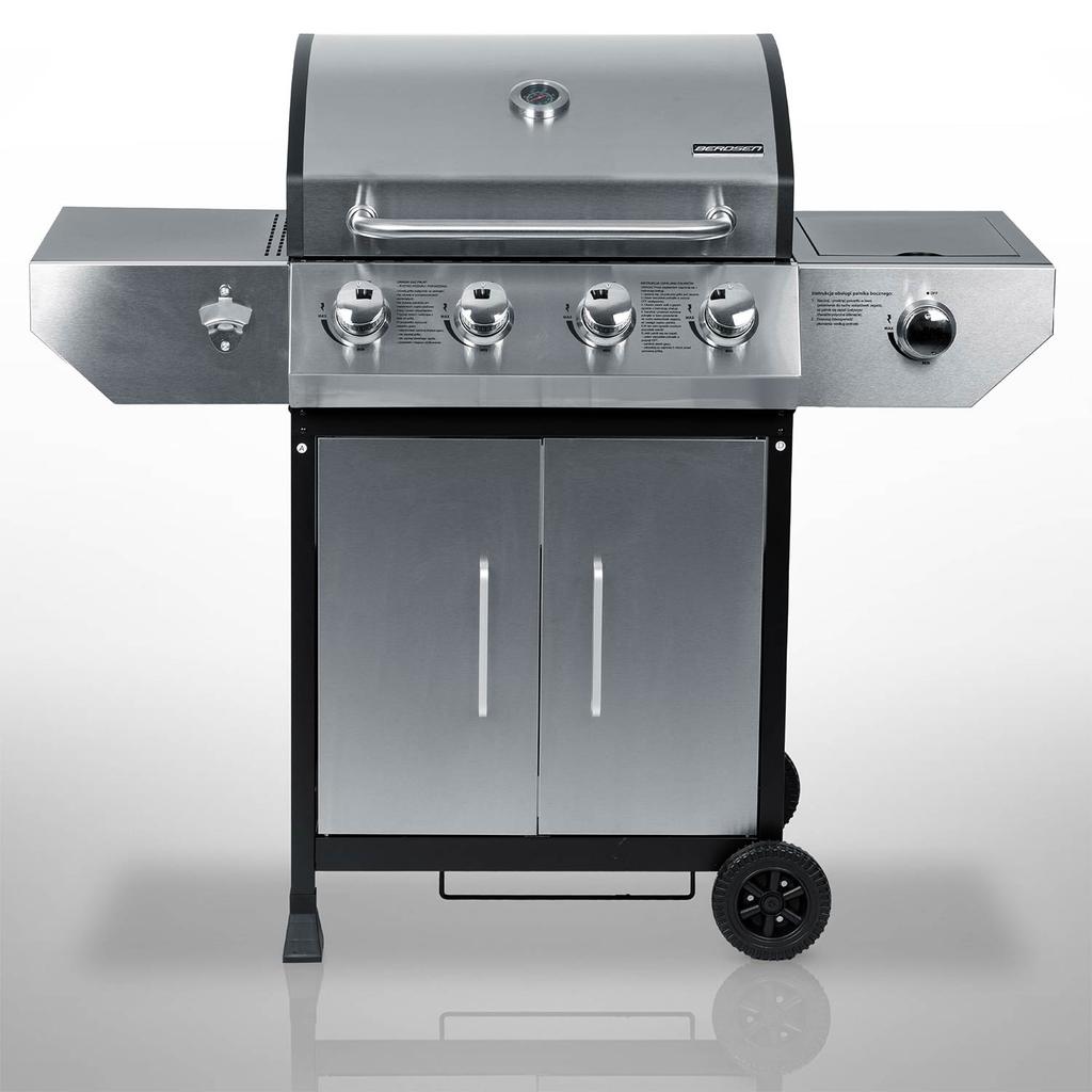 Cast Iron Garden Gas Grill with Lid 4+1 Burners Berdsen Bd-896