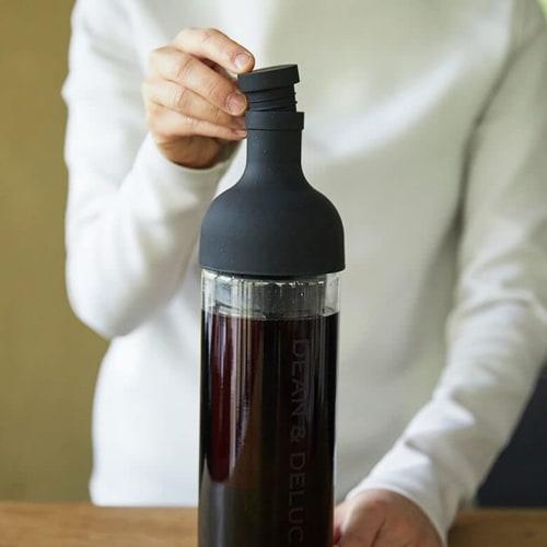 DEAN & DELUCA Filter-in Bottle, Black, 750ml, Glass, for Cold Brew Coffee and Tea, Heat-Resistant Glass, Made in Japan, 22 x 10 x 22cm