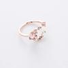 Korean New Exquisite Crystal Temperament Ring Sweet French Elegant Flower Opening Ring Female Jewelry