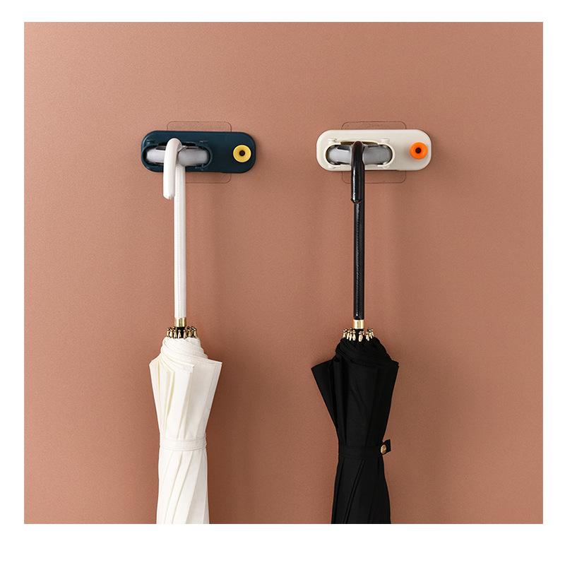 Plastic Hook Free Punching Mop Clip No Trace Mop Rack Bathroom White Sticky Hook For Bathroom Organization Cleaning Tools Home