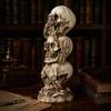 Durable Resin Craft Stacked Skull Heads Statue, Gothic Figurine, See Speak Vintage Aged Bone Figurine Hear No Evil Skulls Sculpture for