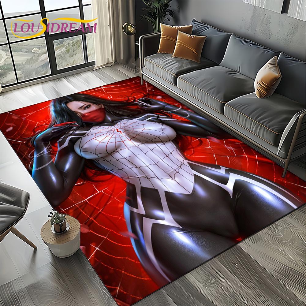 3D Sexy Krajka Krásná Dívka Dáma Kreslená Anime Postava Koberec Kobereček pro Obývací Pokoj Ložnici Domácí Dekorace Pohovky, Protiskluzová Podložka na Podlahu