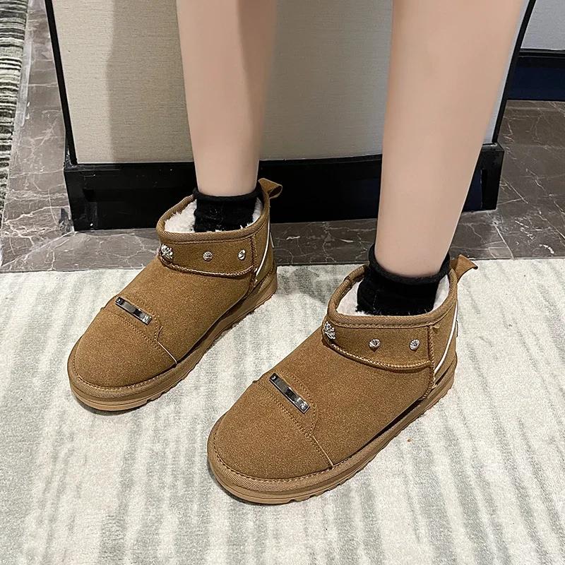 

SyfIyno New Women Winter Ultra Mini Boot Designer Australian Platform Boots for Leather Warm Ankle Fur Booties Luxury Boots 35