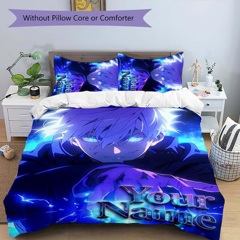 3pcs Gojo Satoru Cover Set - Personalized Name, HD Printed Bedding with 1 Cover and 2 Pillowcases - Perfect for Home Decor, Easy Care